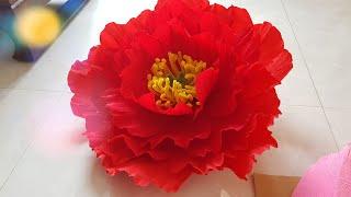 How To Make Giant Peony Paper Flower Tutorial #5 / DIY Giant Paper Flower / Lana Paper Flowers