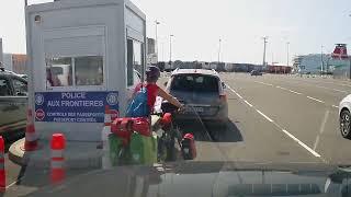 Boarding the ferry from Cherbourg to Poole with an 8ft wide Caravan ending our 2 weeks in France/23