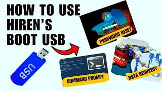 HOW TO USE HIREN'S BOOTABLE USB PEN DRIVE || PASSWORD RESET AND DATA RECOVERY 2024