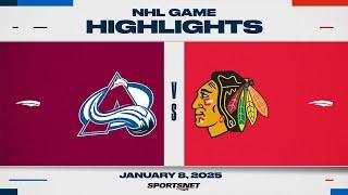 NHL Highlights | Blackhawks vs. Avalanche - January 8, 2025