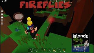 Roblox Islands - Firefly update - Craft a net and catch all four color of fireflies!