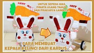 CARA MEMBUAT HIASAN KEPALA KELINCI DARI KARDUS 