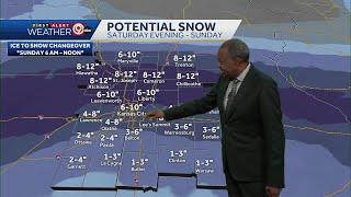 Winter Storm Alert: Updated potential ice and snow totals