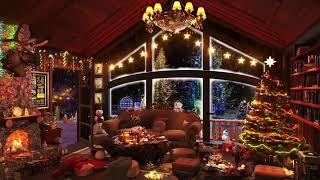  Cozy Christmas Ambience | Soft Relaxing Music & Crackling Fireplace