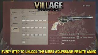 🟠 Resident Evil 8 Village HARDCORE EVERY STEP TO UNLOCK THE M1851 WOLFSBANE INFINITE AMMO 🟠