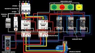 HOW TO WIRE FORWARD REVERSE | DOUBLE INTERLOCK CONNECTION | CONTROL WIRING DIAGRAM ANIMATION