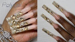 Come Do Nails With Me|DIY How To Do Easy Polygel Nails With Bling