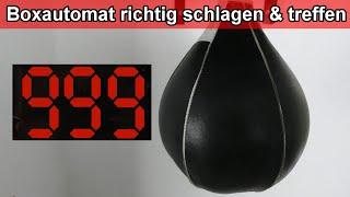 Boxautomat richtig schlagen - Härtester Schlag am Boxautomat - 999 Trick – Rekord brechen – Technik