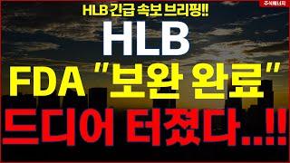 [HLB] 에이치엘비 "속보, FDA 보완 완료" 드디어 터졌다..!! hlb HLB테라퓨틱스 HLB제약 HLB글로벌 HLB생명과학