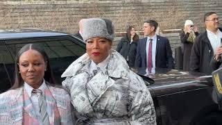 Queen Latifah arrives at Thom Browne show! #queenlatifah #thombrowne #trending