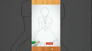 Beautiful girl drawing | Simple girl drawing | #girldrawing #shortvideo #art #shorts #trending