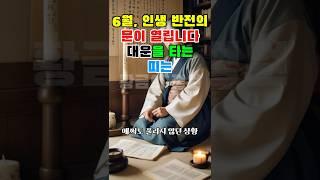 6월 인생 반전의 문이 열립니다. 대운을 타는 띠는