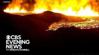 Iceland volcano erupts