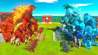 King of Monster War - Team FIRE THERMO GODZILLA x Lava Monsters VS Team ICE Supercharged GODZILLA