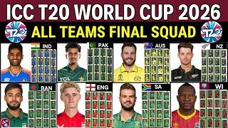 ICC T20 World Cup 2026 - All Teams Final Squad | T20 World Cup 2026 All Teams Final Squad