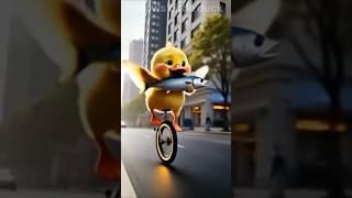 The little duck roasted saury for the boy to eat #shortvideo #short #cuteanimals #duck