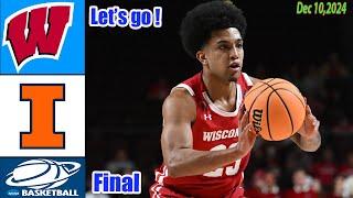 Wisconsin vs Illinois [ FINAL GAME ] Dec 10,2024 | College men's basketball 2024 | NCAA Highlights