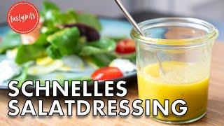 Schnelles Salatdressing mit Essig & Öl | Französische Vinaigrette (Rezept)