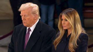 Donald Trump, Melania Trump pay respects to Jimmy Carter