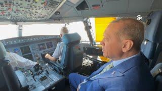 President Erdogan was informed by the pilots in the cockpit during his flight to Ercan Airport