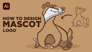 Adobe Illustrator Tutorial: How to Design Mascot Logo | Draw Civet character | Hiru Designs