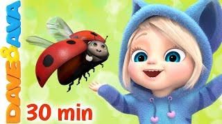 Five Little Ladybugs and More Nursery Rhymes | Little Bo Peep | Baby Songs by Dave and Ava 