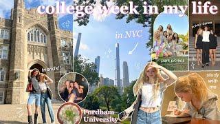 COLLEGE WEEK IN MY LIFE as a student @ Fordham Uni in NYC  productive & romanticizing first week!