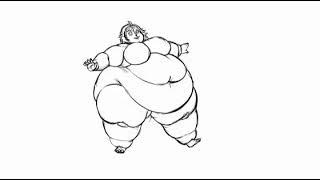 Female weight gain animation