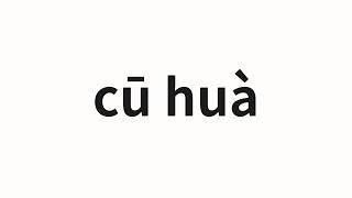 How to pronounce cū huà | 粗话 (Rough words in Chinese)