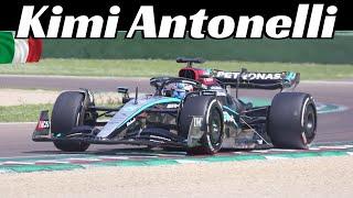 Andrea Kimi Antonelli Testing the 2022 Mercedes-AMG F1 W13 at Imola Circuit - April 29, 2024