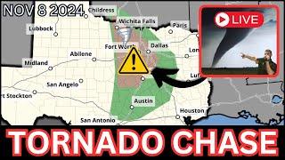  LIVE CHASE - Tornado Watch in North Texas! November 8, 2024 {J}