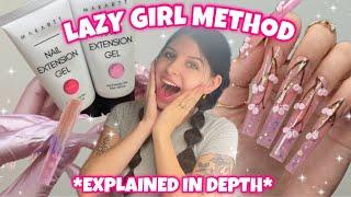 LAZY GIRL METHOD POLYGEL TUTORIAL FOR BEGINNERS *EXPLAINED IN DEPTH* | CHERRY BLOSSOM NAIL ART