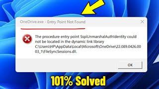 Fix Onedrive.exe Entry Point not found in Windows 10 / 11 / 8 / 7 - How To Remove Error Popup 