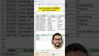 Don't Use Basic Vlookup in Excel‼️Instead Use Advanced Vlookup #excel #exceltips #exceltutorial