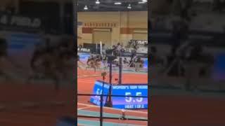 Alaysha Johnson winning women 60mh semifinal at USA Nationals