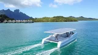 SoelCat 12, solar electric boat in Bora Bora