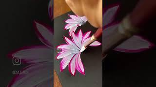 Easy ONE STROKE FLORAL PAINTING #wow #shorts