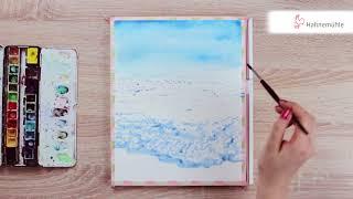 Makoccino paints Watercolour Ocean Scenery on Hahnemühle Expression Watercolour Paper