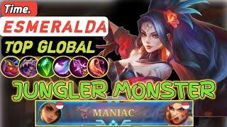 MANIAC ESMERALDA JUNGLER MONSTER !!! Gameplay Top Global Esmeralda By Time. • Mobile Legends