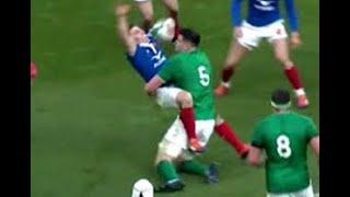 James Ryan tackles Antoine Dupont, Ireland vs France Rugby 2019