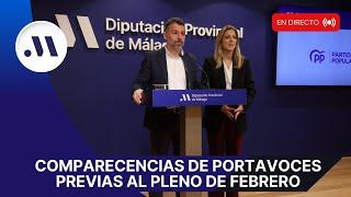 Comparecencias de portavoces previas al pleno de la Diputación de Málaga de febrero de 2025