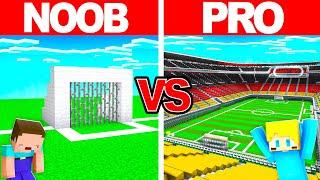 NOOB vs PRO: EM FUSSBALL STADION Bau Challenge in Minecraft!