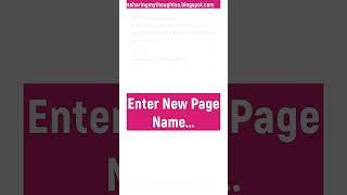 How to Change Facebook Page Name #facebookpage #sharingmythoughts