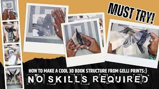 New Use for Gelli Prints! Beginner Friendly 3D Book Tutorial - Bookmaking Like A Pro!