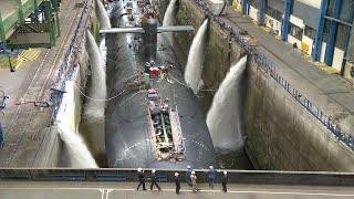 Repairing Billions $ NATO Submarine Inside Advanced Dry Dock in France