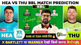 HEA vs THU Dream11, HEA vs THU Dream11 Prediction, Brisbane Heat vs Sydney Thunders BBL Team Today