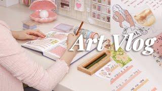 How to draw a plant pot with watercolorJournal Ideas with painting, washi tapesCozy Studio Vlog