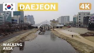  South Korea, Daejeon: Train Station, Jungang Market, Underground Shopping Walking Day Tour - 4K