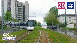 Bad weather ahead! |  Zürich Tram Line 20 Cab Ride Driver's View | Altstetten - Killwangen [4K]