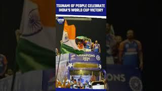 Mumbai:Team India's Victory Day Parade Sees a Crowd of People Going Crazy for One look of the Trophy